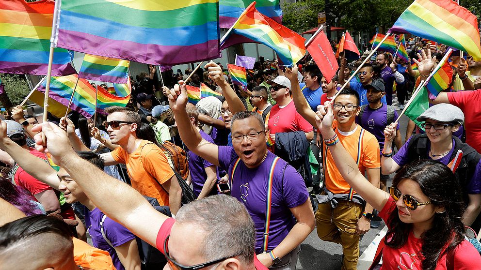 San Franciscos Pride-firare sparade inte på regnbågskrutet.