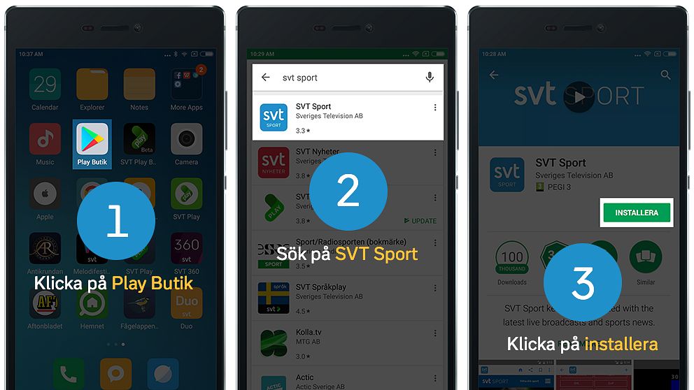 Så uppdaterar du SVT Sports app.