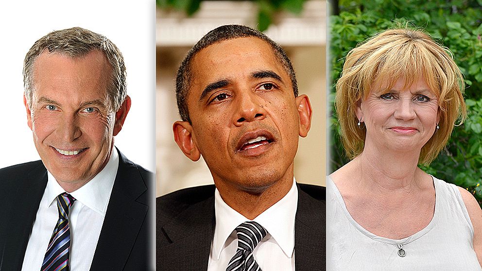 Claes Elfsberg och Marianne Rundström leder direktsändningen kring Obamas Sverigebesök.