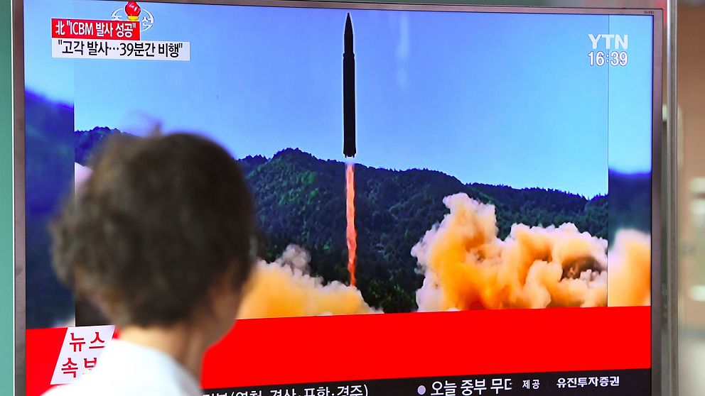 Nordkoreas uppskjutning av en interkontinental robot.