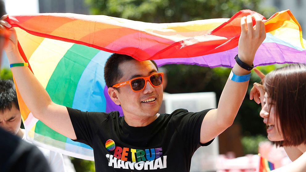 Pridefirande i Shanghai den 17 juni i år.