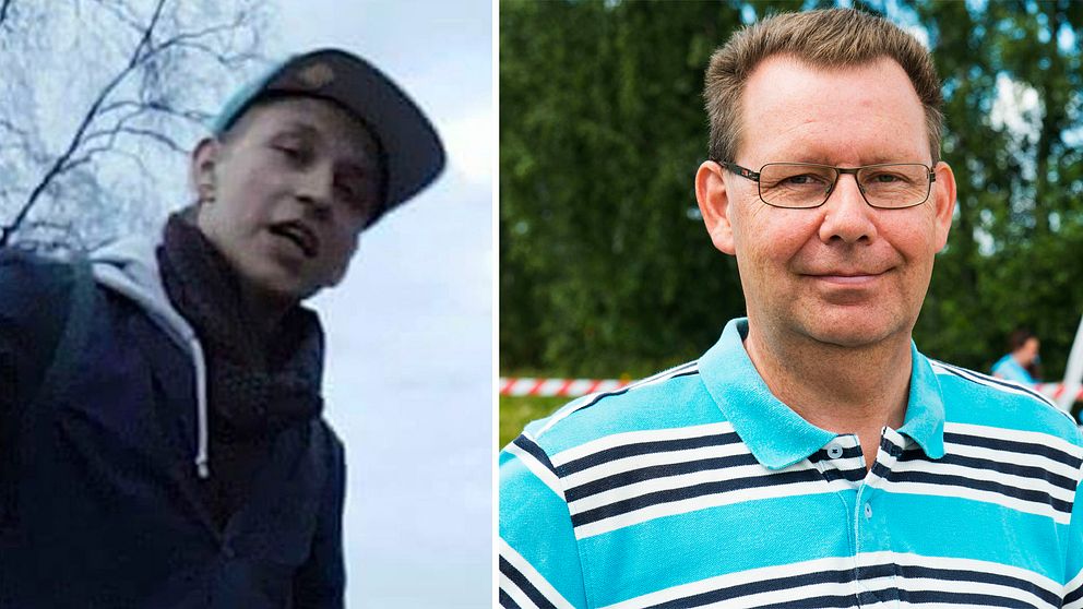Patrik Linfeldt, som varit försvunnen i sju veckor. Till höger hans pappa Jörgen Linfeldt.