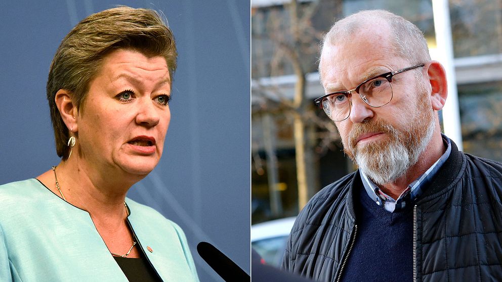 Arbetsmarknadsminister Ylva Johansson och Byggnads ordförande Johan Lindholm.