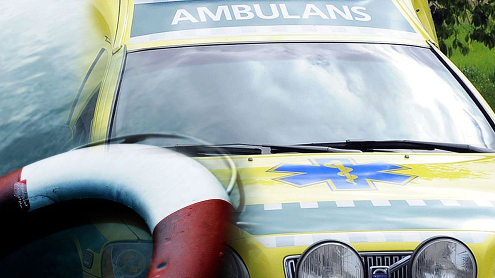 En livboj framför en ambulans.