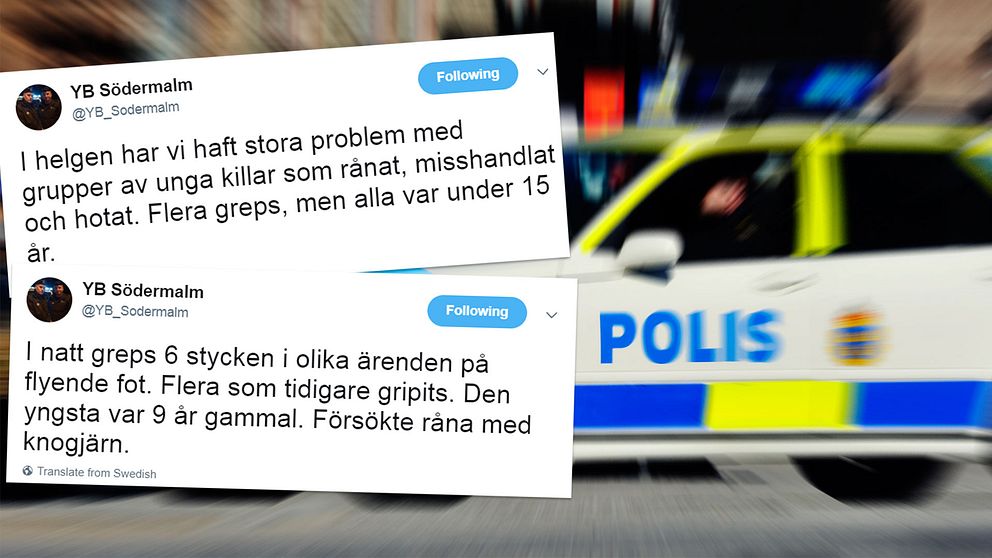 YB Södermalm berättade om händelserna i en rad tweets