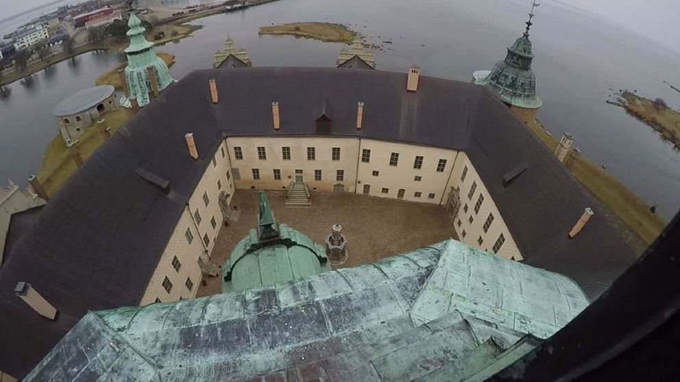 Kalmar slott fotograferat uppifrån.