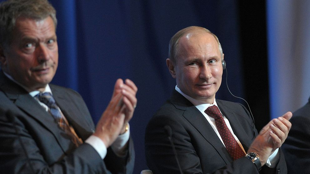 Vladimir Putin och Sauli Niinistö vid ett möte i Ryssland 2013.