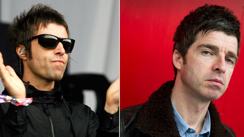Liam Gallagher (till vänster) vill återförena bandet Oasis med sin bror Noel Gallagher (till höger).