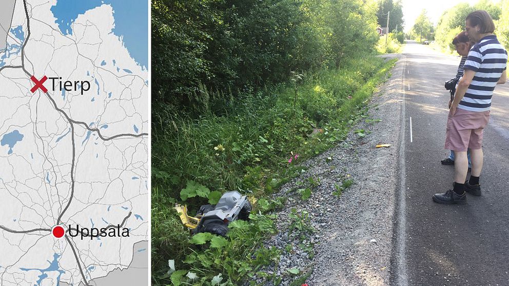 Ulla och Greger Ekenberg hörde smällen och sprang ut på väg 752 i Pilsbo. Där hittade de en skadad flicka i diket.