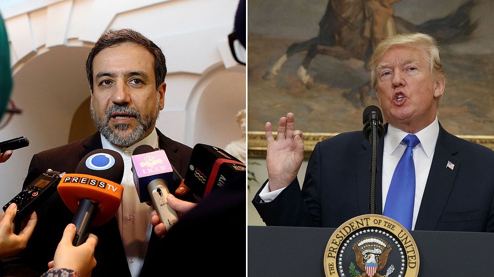 Irans vice utrikesminister Abbas Araghchi och USA:s president Donald Trump.