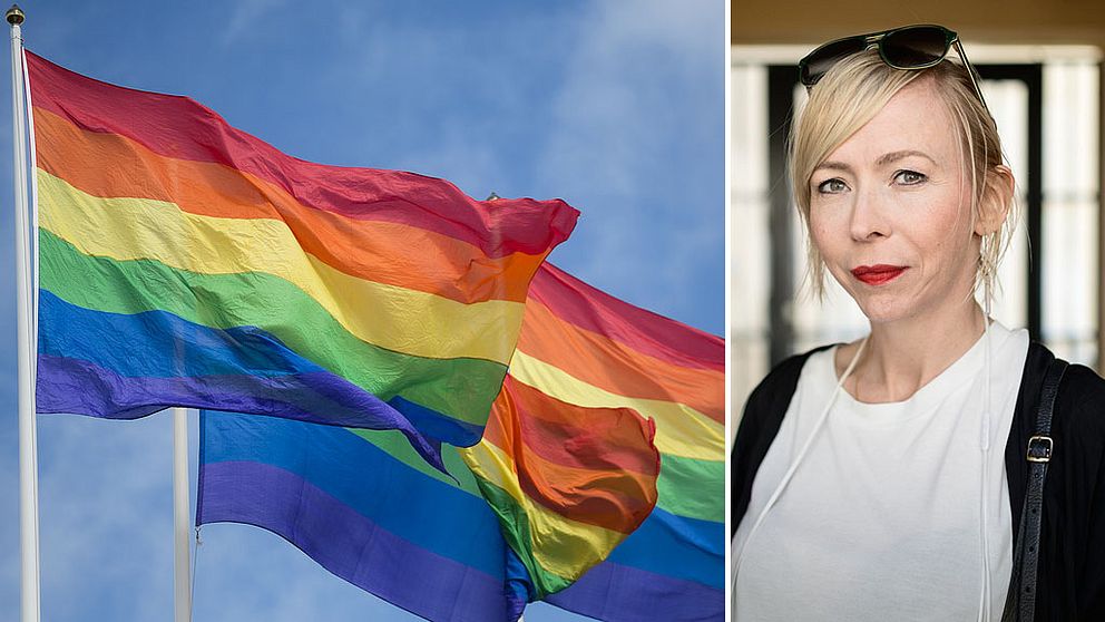 Prideflagga och Jenny Jägersted