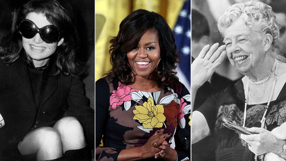 Jackie Kennedy, Eleanor Roosevelt och MIchelle Obama hör till några av de mest populära första damerna.