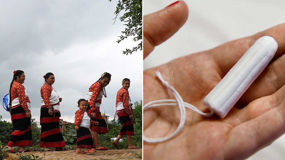 Arkivbild. Nepalesiska kvinnor på väg till en buddistisk festival i Nepal.