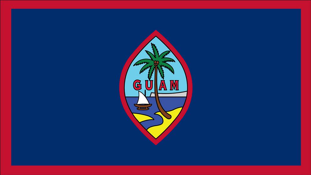 Guam har en egen lokal flagga men USA:s flagga är den officiella.