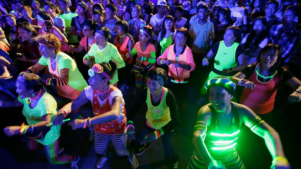 Zumba pågår i Filippinerna. I Iran är träningsformen förbjuden. Arkivbild.