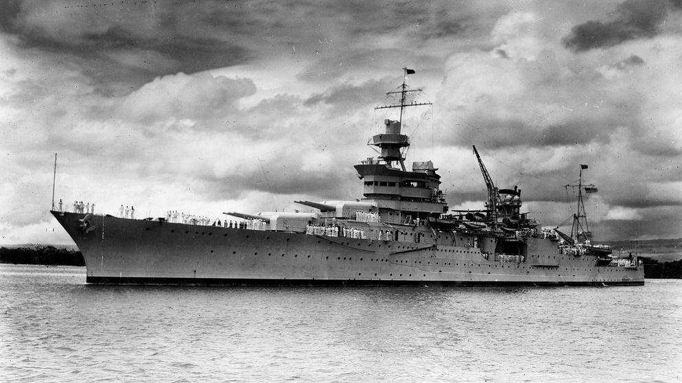 Arkivbild på USS Indianapolis 1945.