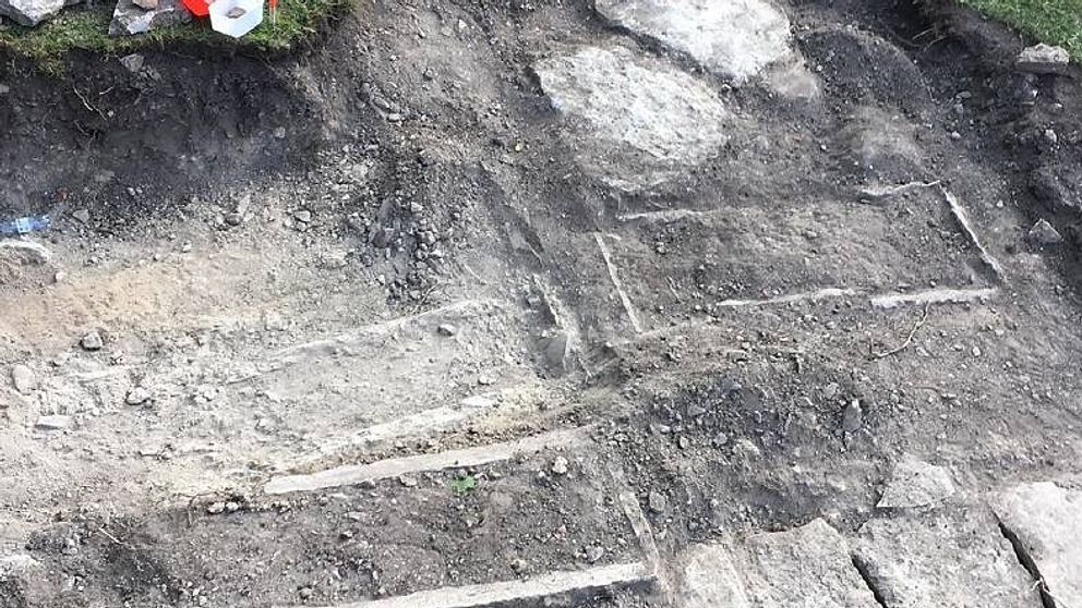 Utgrävning vid Roma på Gotland