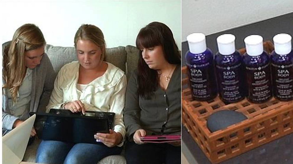 Massörerna Mia Senor, Nina Sellman och Sanna Gunnesson fick svår kontaktallergi efter att ha arbetat med Kerstin Florians aromaoljor på Hagabadet Spa i Göteborg