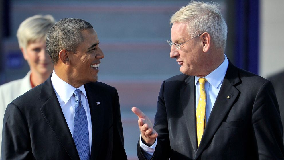 Barack Obama och Carl Bildt.