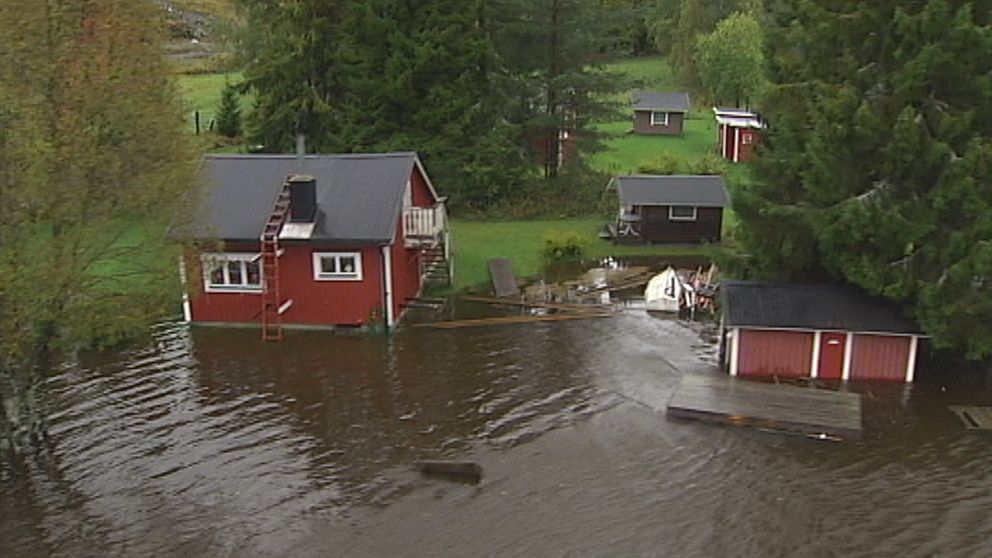 Översvämningarna var omfattande i trakterna kring Kramfors den 20 september