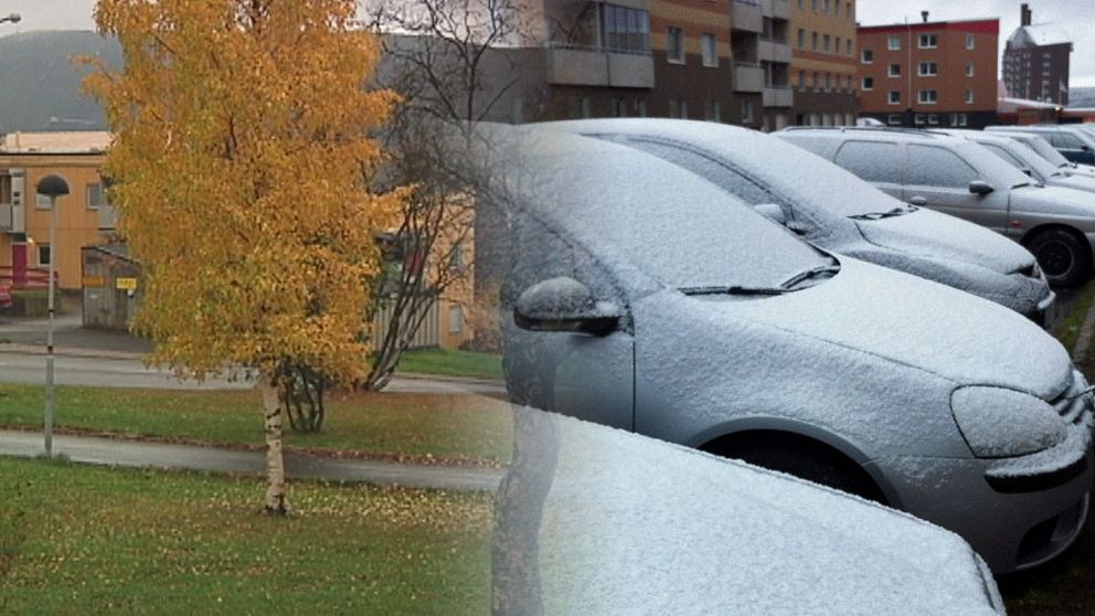 Hösten var extremt sen i inre norra Norrland i år. I Kiruna var det fortsatt varmt den 19 september. En knapp vecka senare var läget ett annat när den första snön föll i Kiruna den 25 september.
