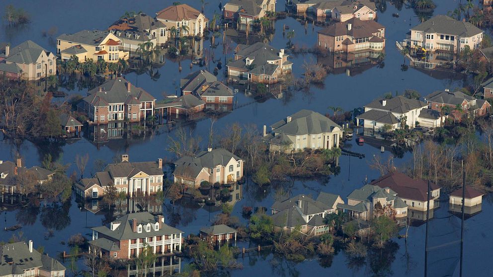 Översvämningar i New Orleans, Louisiana efter orkanen Katrina 2005.