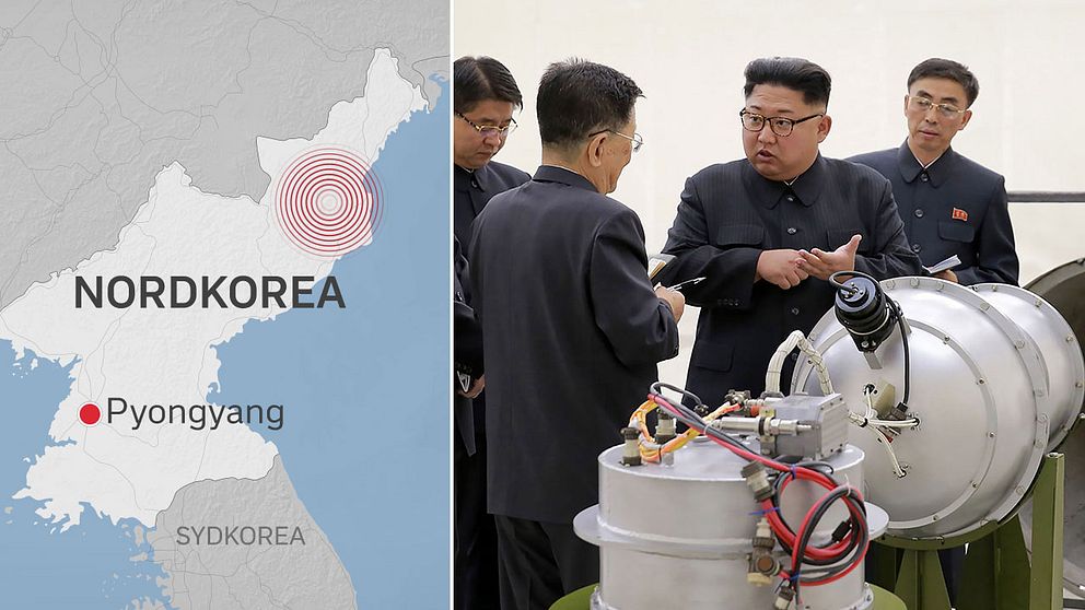 Diktatorn Kim Jong Un inspekterar vad Nordkorea hävdar är en vätebomb