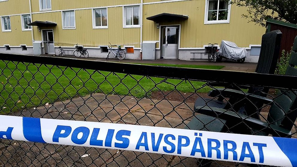 Fastigheten i Motala där mannen ska ha mördats.