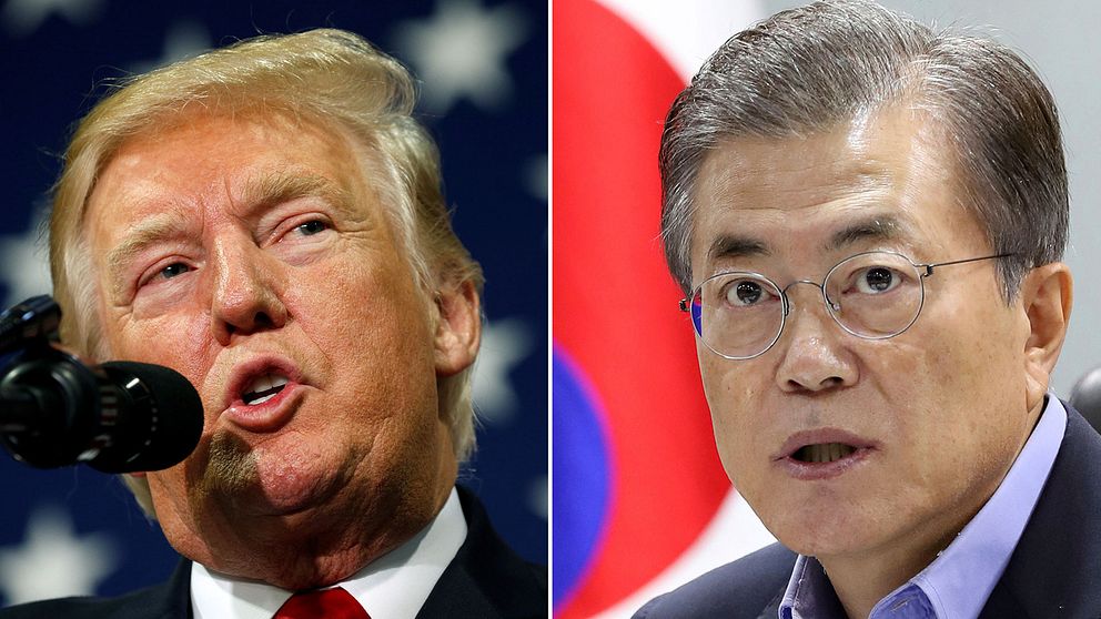 USA:s president Donald Trump och Sydkoreas president Moon Jae-in.