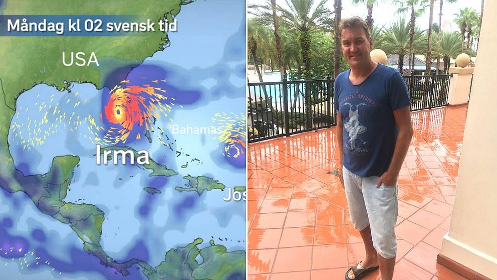 Semestrande Peter Sager från Jönköping fick fly orkanen Irma.