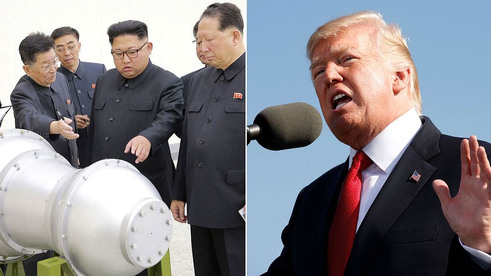 Nordkoreas diktator Kim Jung-un inspekterar vad som påstås vara en vätebomb