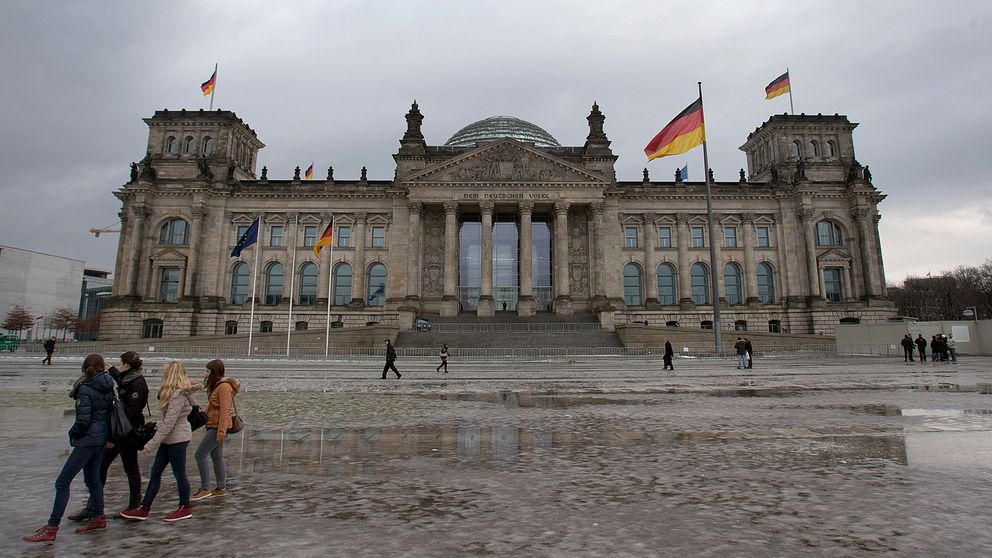 Tyska förbundsdagsbyggnaden i Berlin.