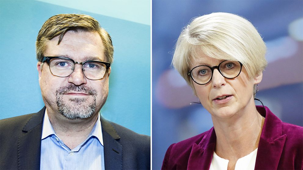 Från vänster: Arbetsförmedlingens generaldirektör Mikael Sjöberg, Elisabeth Svantesson (M).