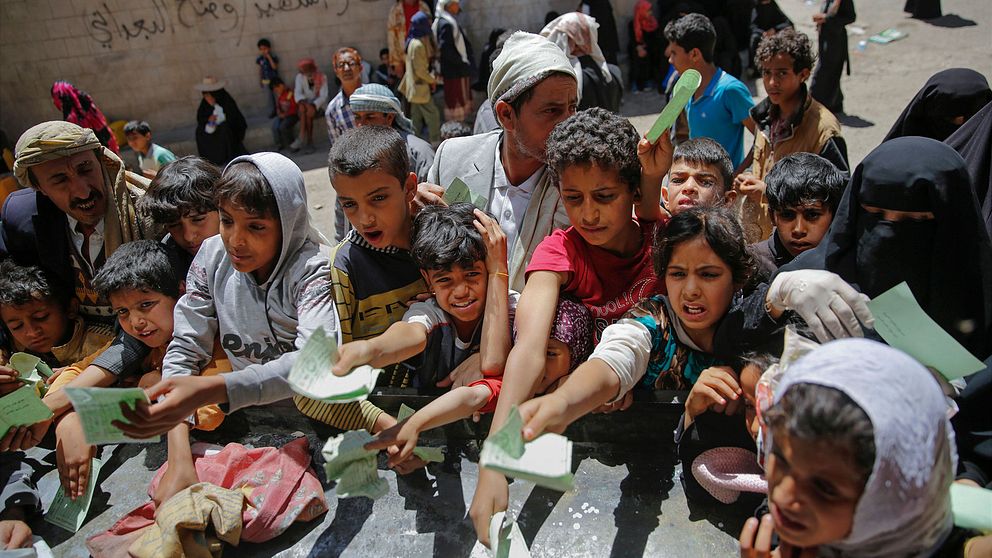 Utdelning av matransoner i Jemen