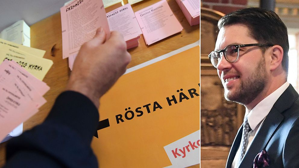 Mest ökar Sverigedemokraterna i årets kyrkoval, enligt det preliminära resultatet.