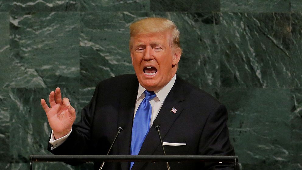 Donald Trump håller tal till FN.