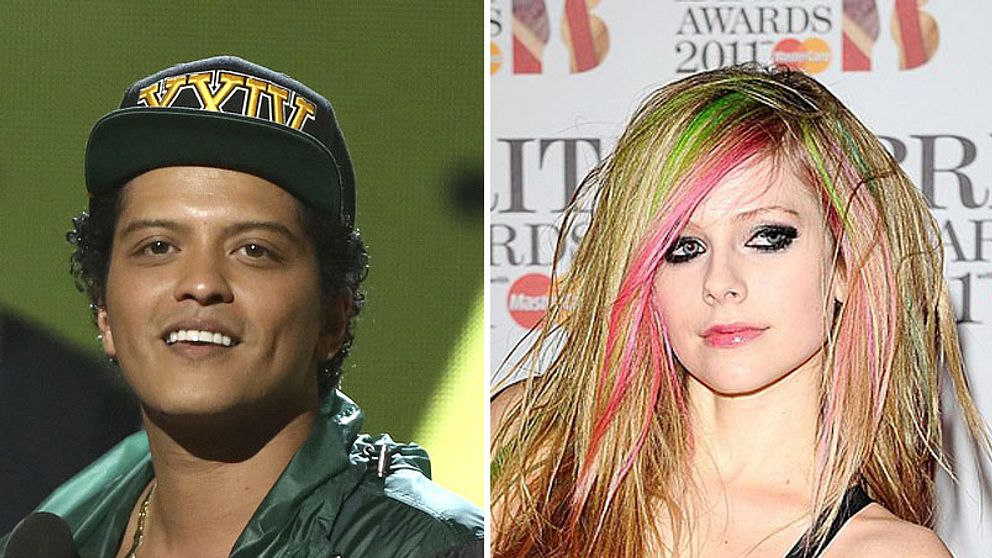 Bruno Mars och Avril Lavigne.