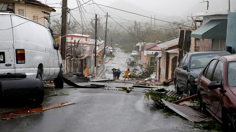 Guayama i Puerto Rico har drabbats av orkanen Maria.