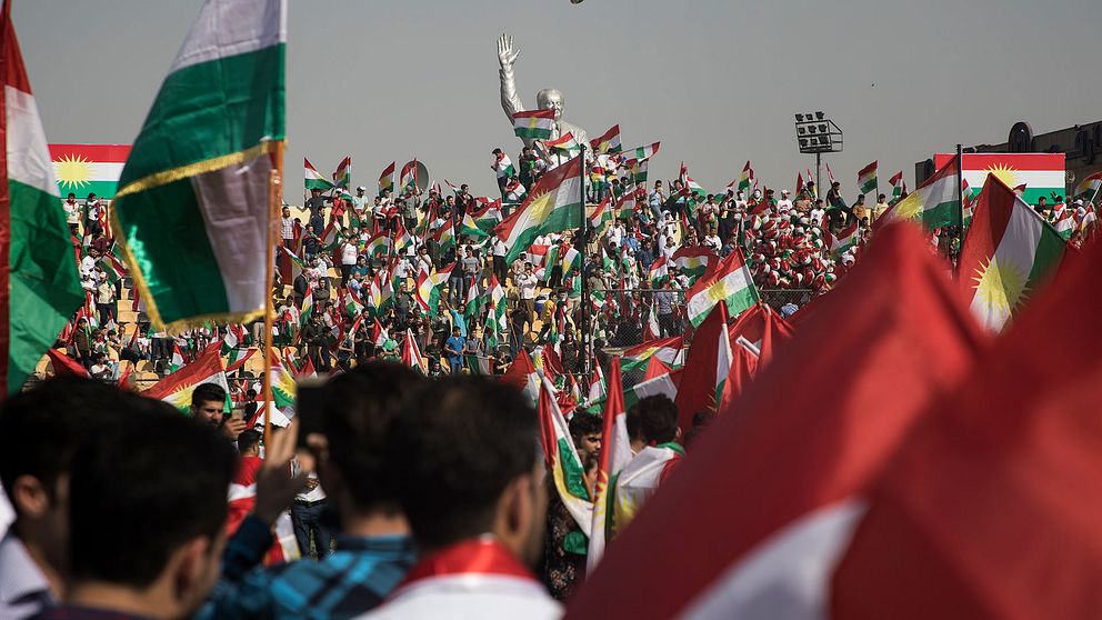 Arena i centrala Erbil, helt full med folk.