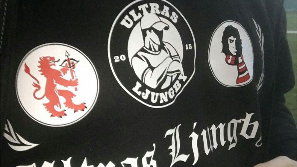 Supporterklubben Ultras Ljungbys tröja med symboler.