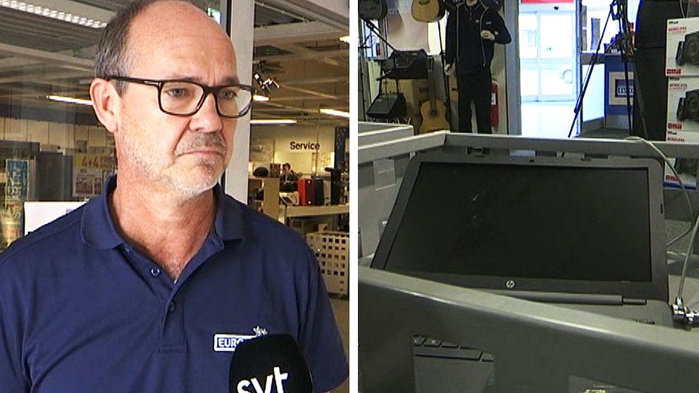 Thomas Svedlund berättar om inbrottet, som inte är det första i hans butik