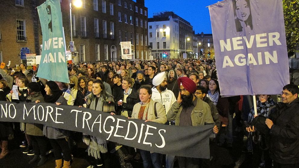 En demonstration mot Irlands hårda abortlagar från 2012.