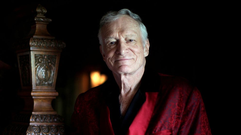 Hugh Hefner i sitt hem 2010