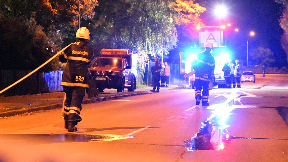 Räddningstjänst vid branden i Vellinge