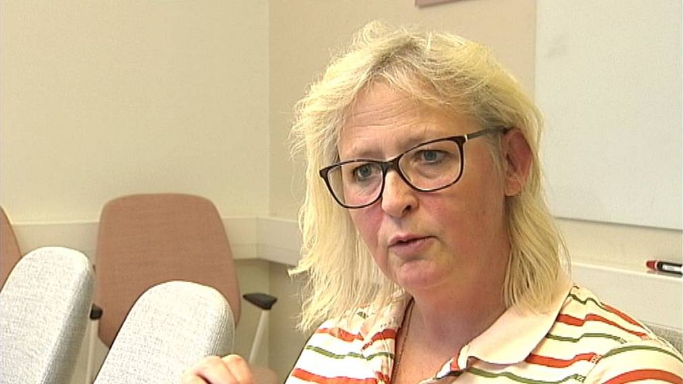 närbild en medelålders kvinna