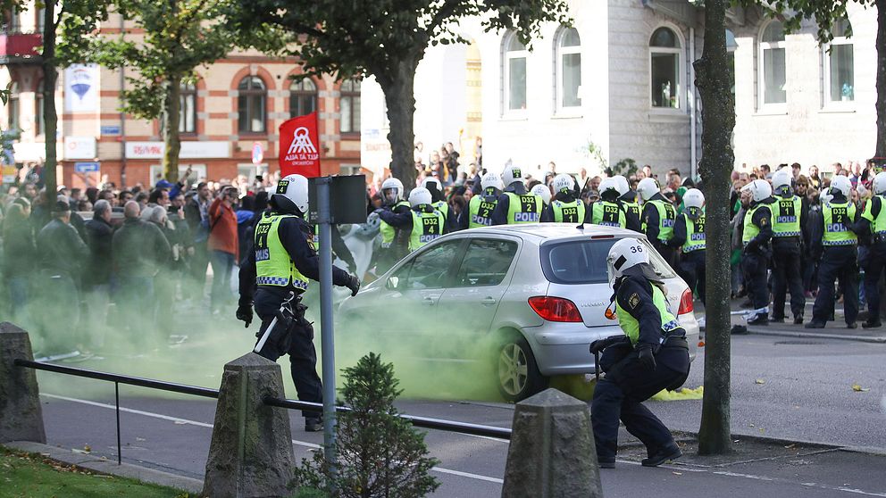 Polis under demonstrationerna i Göteborg
