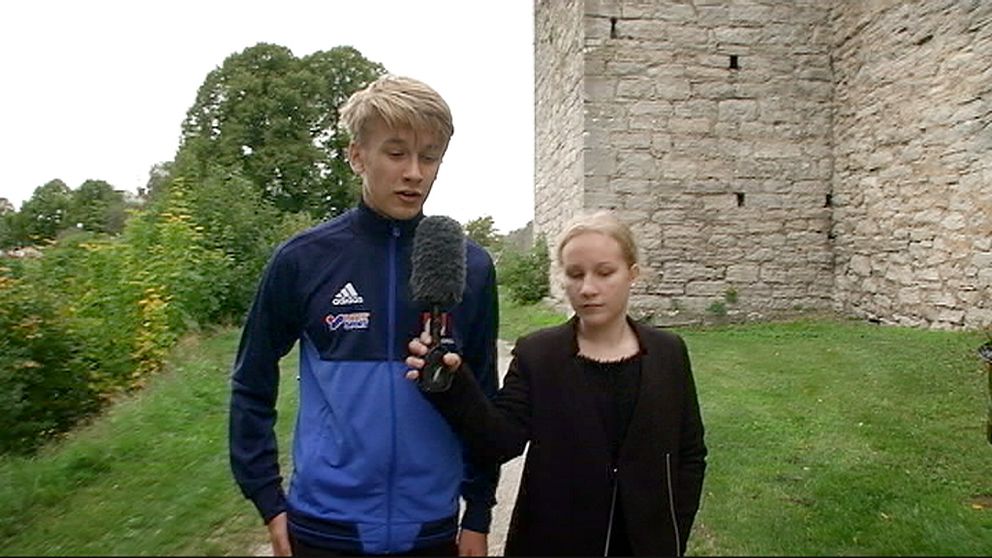 Theo Lindén intervjuas av SVT:s prao Viktoria Jansson-Tomtlund