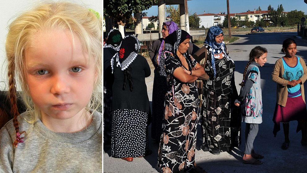 Kvinnor i det romska läger utanför Farsala, Grekland, där fyraåriga Maria hittades.
