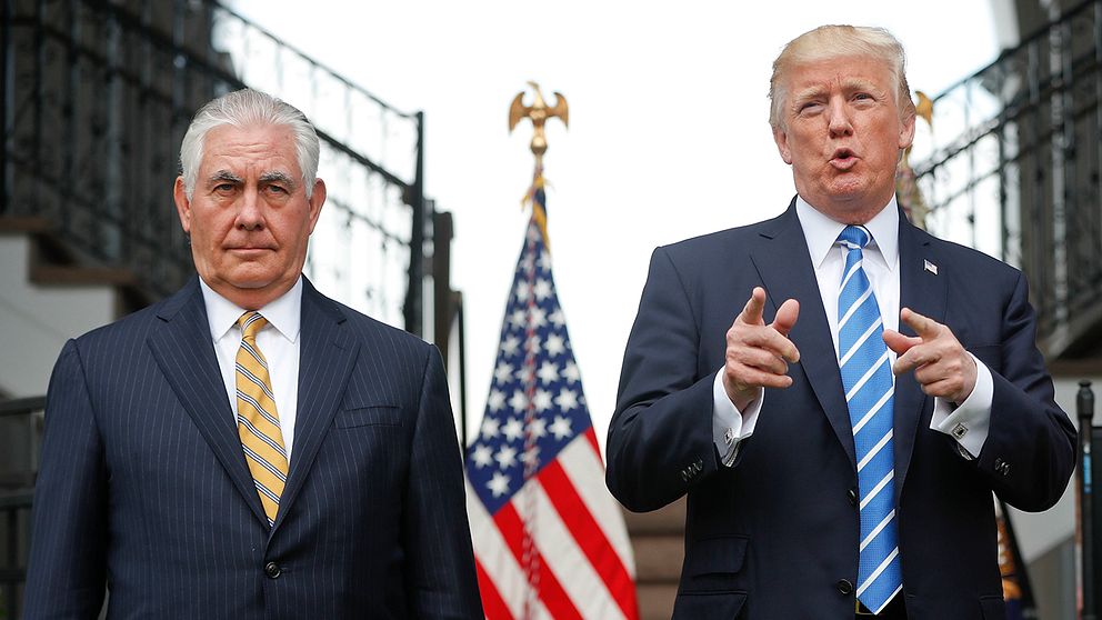 USA:s utrikesminister Rex Tillerson och president Donald Trump.
