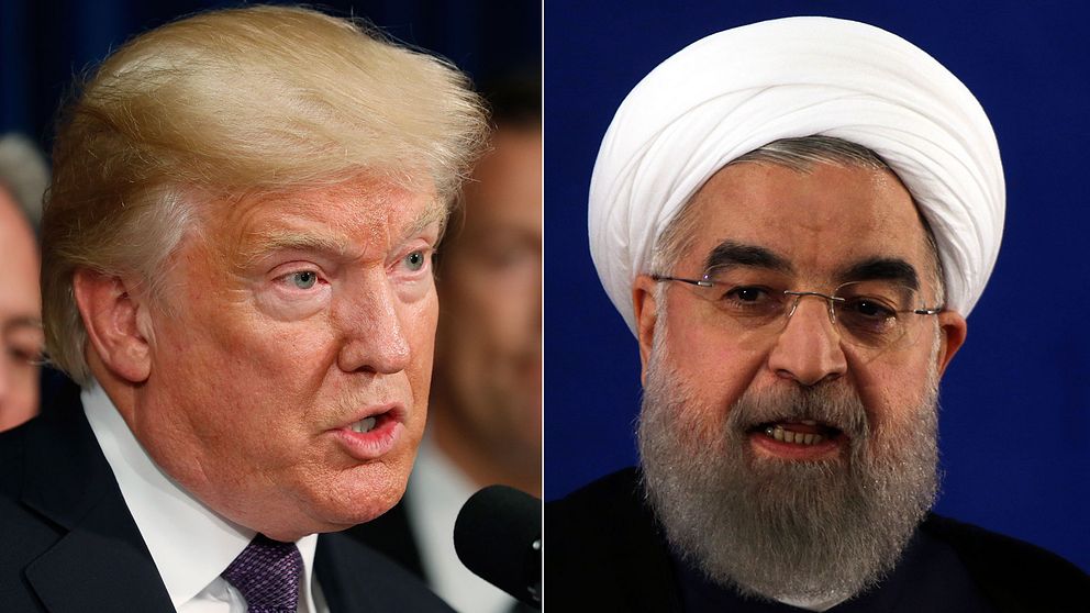 USA:s president Donald Trump och Irans president Hassan Rouhani